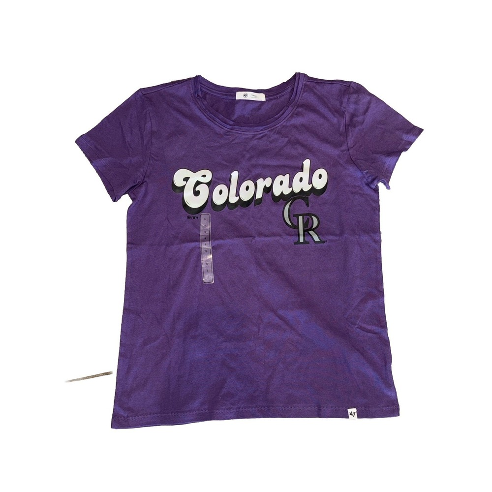 NWT NEW  '47 COLORADO ROCKIES ‎ '47 Mystery FRANKIE TEE WOMENS Purple SMALL